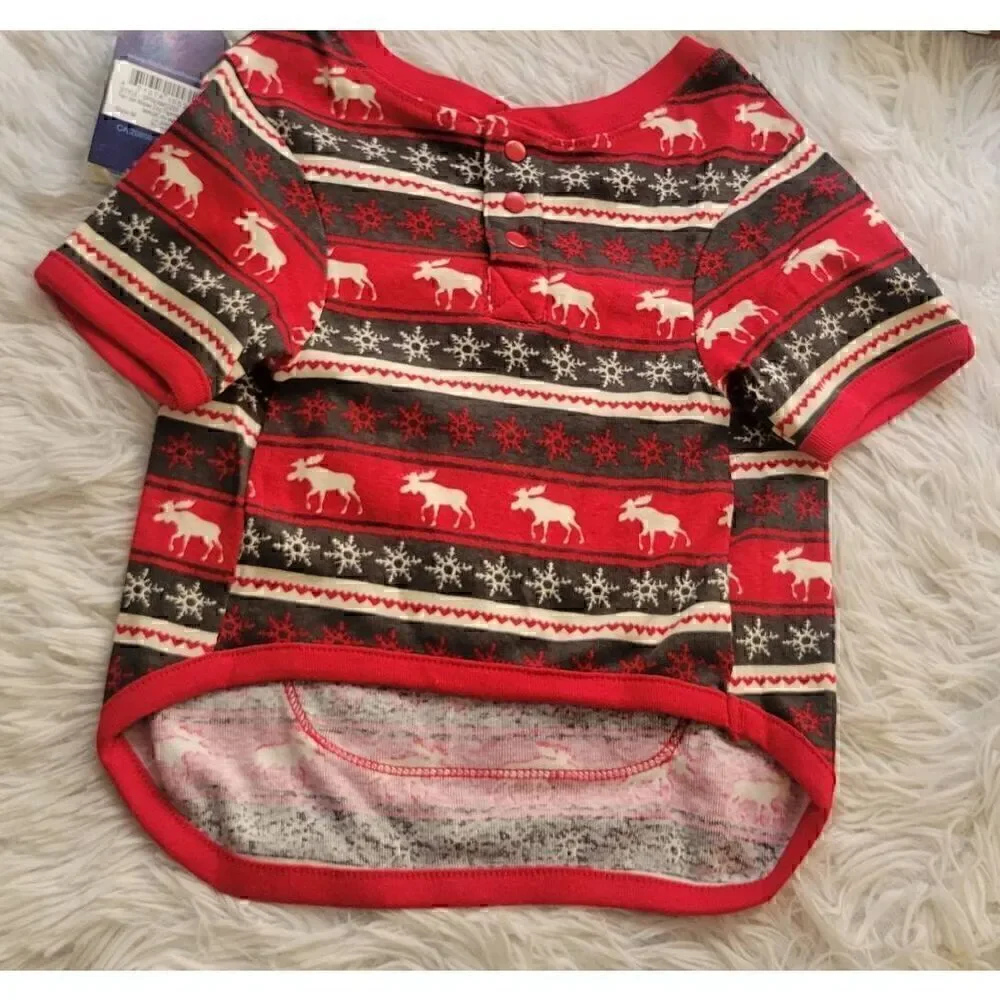 Little Blue House By Hatley Fair Isle Moose Dog Top Sz M New